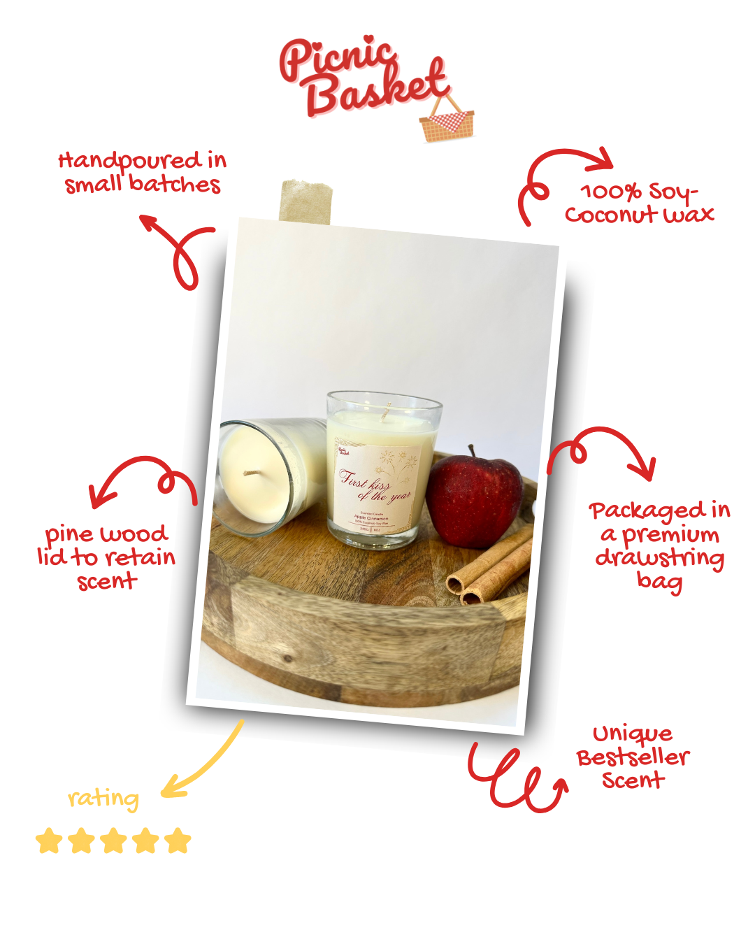 First Kiss of the Year | Apple Cinnamon Scented Candle